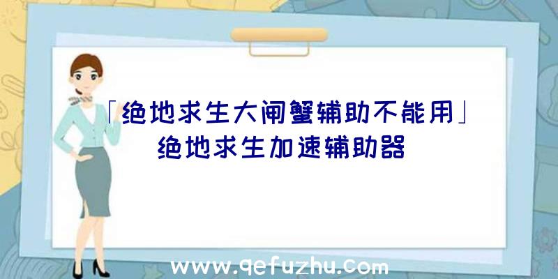 「绝地求生大闸蟹辅助不能用」|绝地求生加速辅助器